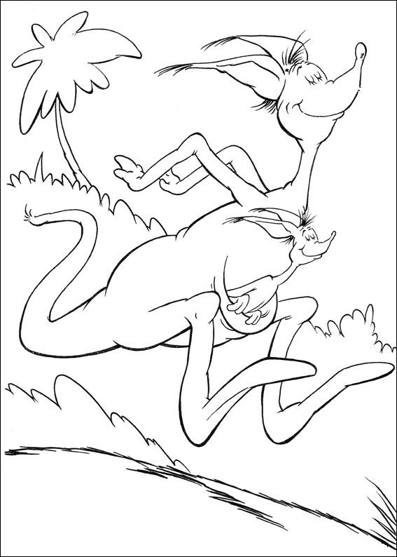 Plansa de colorat cu Horton Dr. Seuss 1 1